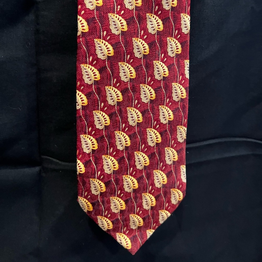 Ermenegildo Zegna Red & Gold Silk Tie - NWOT